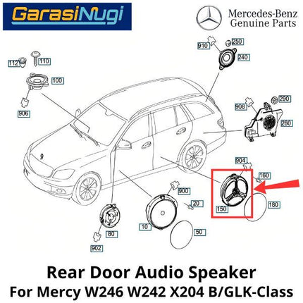 Rear Door Mercy W204 W207 Loudspeaker Pengeras Suara Pintu BelakangC200