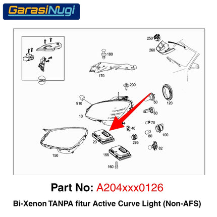Xenon Ballast For Mercedes W204 Pre-FL Headlight Driver Control Module Lampu Depan C200 C250
