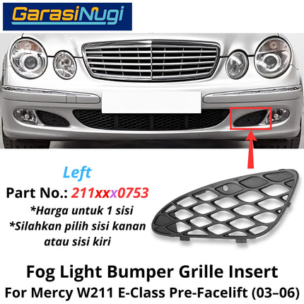 Front Grille Mercy W211 Bumper Cover Mesh Penutup Kisi Ventilasi Grill Elegance Mercedes E240