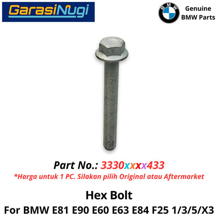 Hex Screw For BMW E81 E90 E60 E63 E84 F25 Rear Control Arm Baut Suspensi Belakang 33306785433 118 320  X1 X3