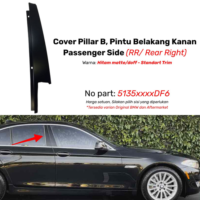 Cover Pillar B For BMW F10 List Penutup Pintu Kaca Samping Matte Original 523