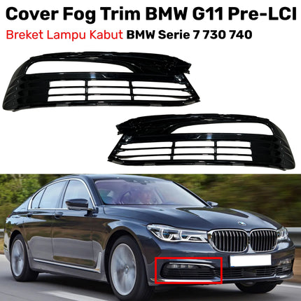 Fog Trim For BMW G11 G12 Pre-LCI Cover Chrome Lampu Kabut Grill Depan 730 750L