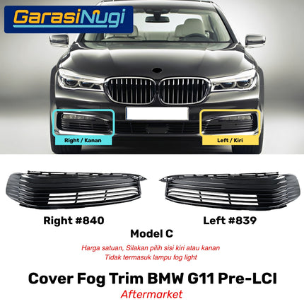 Fog Trim For BMW G11 G12 Pre-LCI Cover Chrome Lampu Kabut Grill Depan 730 750L