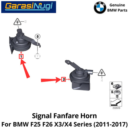 Acoustic Horn Signal For BMW F25 F26  Fanfare High and Low Note Terompet Klakson X3 X4