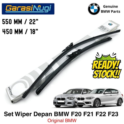 Wiper Frameless BMW F20 F21 F23 Kaca Depan Original Part Setir Kanan RHD Sepasang 116 118