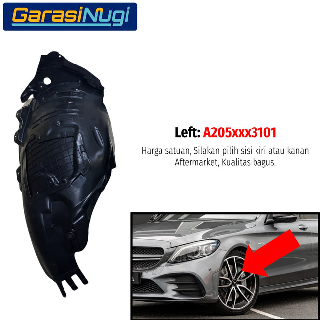 Front Fender Mercy W205 Spakbor Dalam Roda Depan Wheel Housing Covering Karpet Lumpur C200
