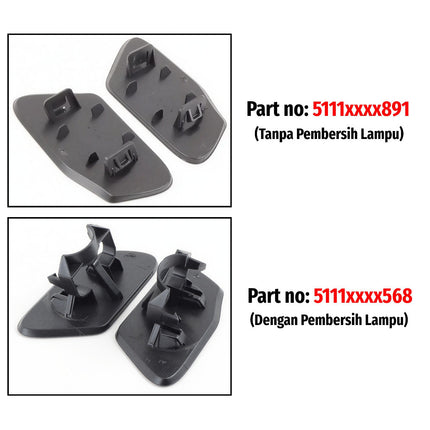 Cover Nozzle Washer BMW F25 Tutup Towing Lampu Bumper Depan X3 2011–2017