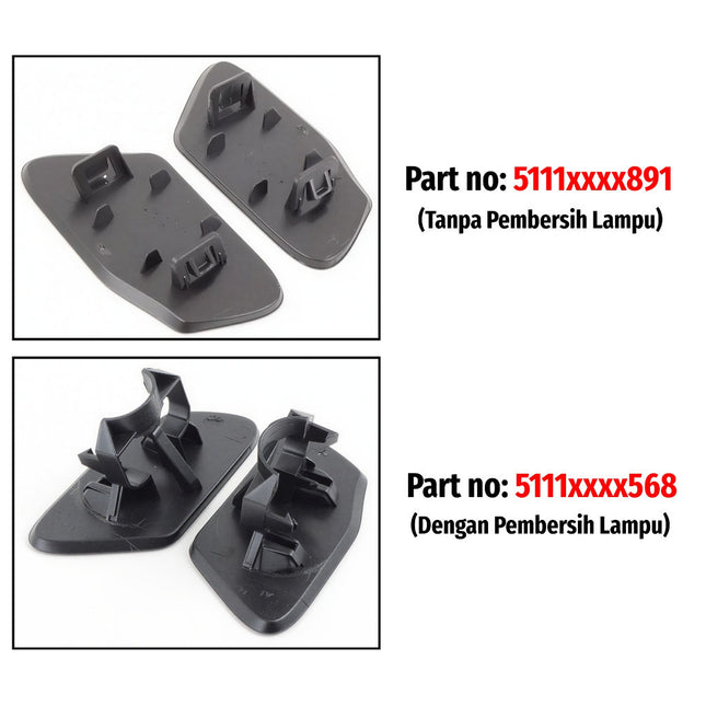 Cover Nozzle Washer BMW F25 Tutup Towing Lampu Bumper Depan X3 2011–2017