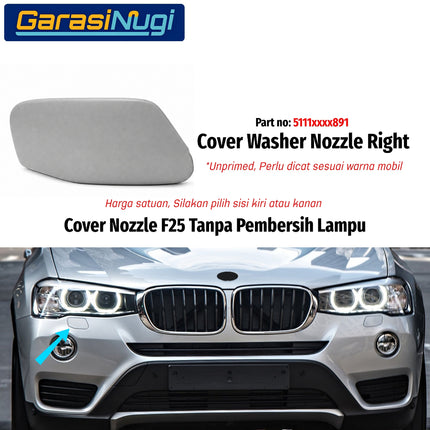 Cover Nozzle Washer BMW F25 Tutup Towing Lampu Bumper Depan X3 2011–2017