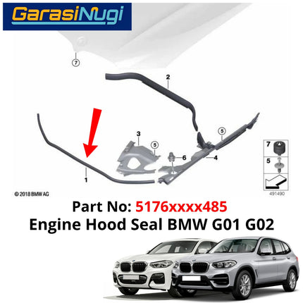Karet Kap Mesin BMW G01 G02 Engine Hood Rubber Seal X3 X4