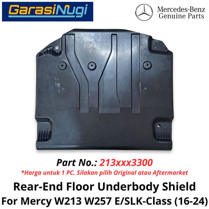Rear-End Floor Deck W213 W257 Underbody Shield Cover Pelindung Kolong Belakang Mercedes E200 E300 CLS