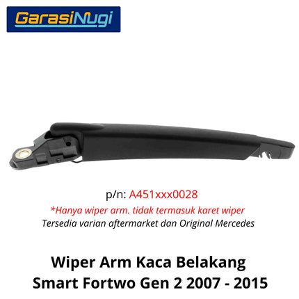 Smart Fortwo Rear Wiper Arm Kaca Belakang Original Window Frame W451 2007 - 2015