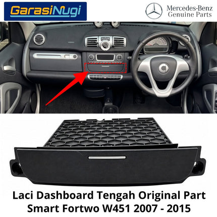 Laci Tengah Smart Fortwo W451 Center Console Drawer Kotak Konsol Penyimpanan Original 2007 - 2015
