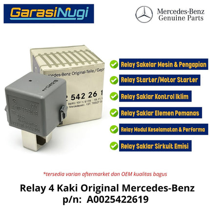 Relay 4 Kaki Original Mercedes  W204 W211 W212 Abu Abu 0025422619 12V C180 C200