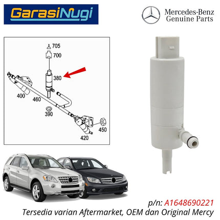 Headlight Washer Pump Mercedes W164 X164 W251 Aktuator Pompa Lampu Depan Original Mercy ML GL