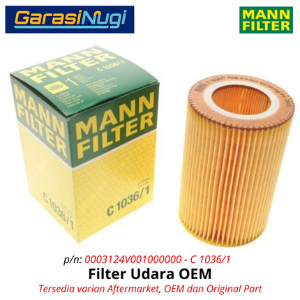 Filter Udara Smart Fortwo 450 Air Filter Cartridge Saringan Mesin Original 0003124V001 1998 - 2007