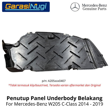 Mercedes W205 Cover Plastik Kolong Belakang Kanan Rear Underbody Cover Original C200 C300