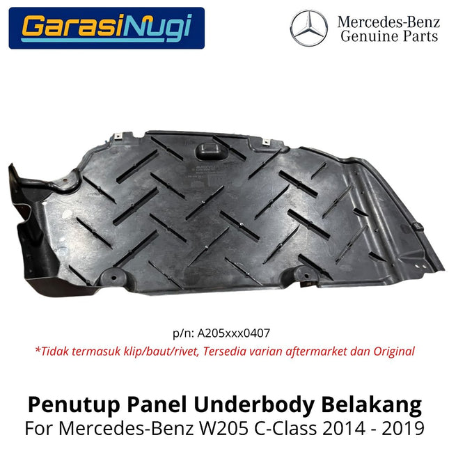 Mercedes W205 Cover Plastik Kolong Belakang Kanan Rear Underbody Cover Original C200 C300