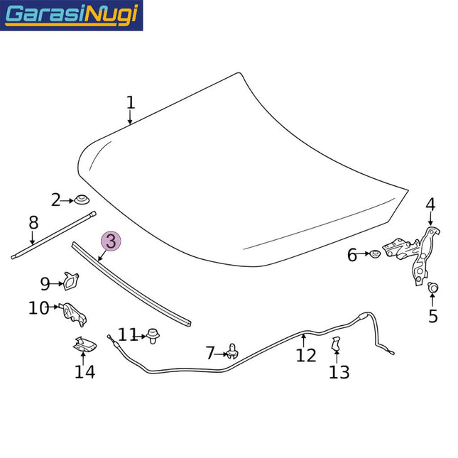 Seal Hood For Mercedes W177 W247 W118 V177  Karet Peredam Pelindung Kap Mesin A200 B200 CLA