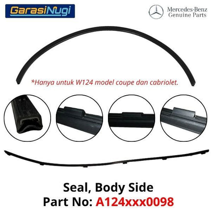Seal Body Side Mercy W124 Coupe Cabrio Rubber Karet List Panel Pintu Samping E230