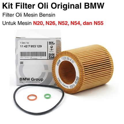 Oil Filter For BMW E90 F30 E60 F10 Saringan Oli Mesin Bensin N20 N26 N52 N54 N55