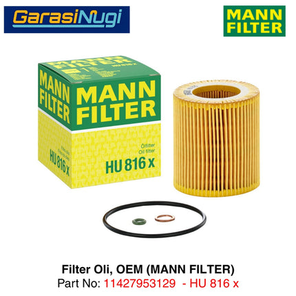 Oil Filter For BMW E90 F30 E60 F10 Saringan Oli Mesin Bensin N20 N26 N52 N54 N55