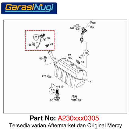 Mercedes W169 W245 W212 Tutup Tanki BBM Fuel Tank Cap A200 C200