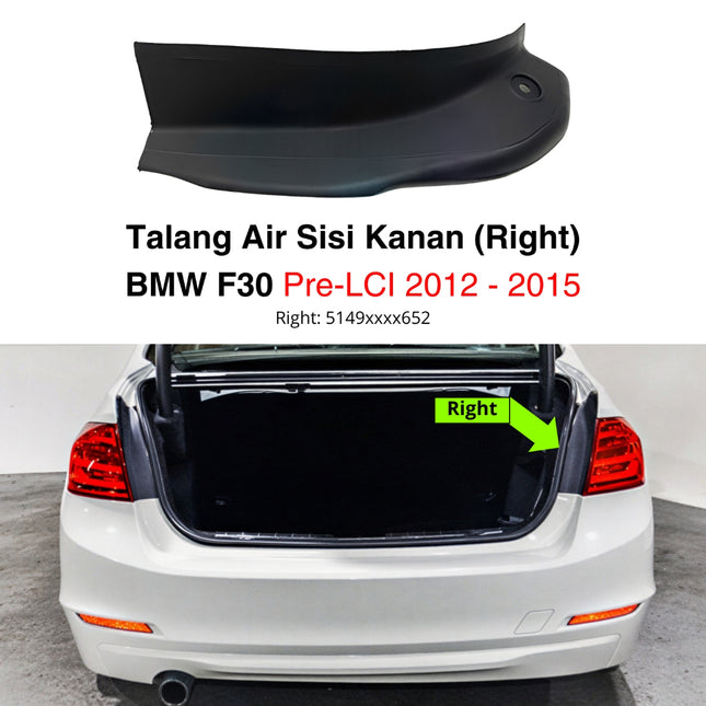 BMW F30 F80 Talang Air Bagasi Karet Cover Samping 320 328