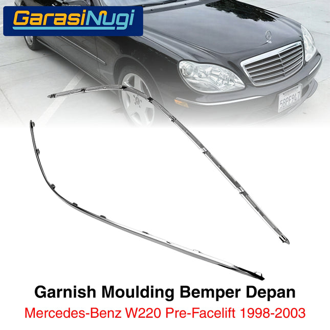 Chrome Stripe Mercy W220 Garnish Moulding Bemper Depan From Bumper S500