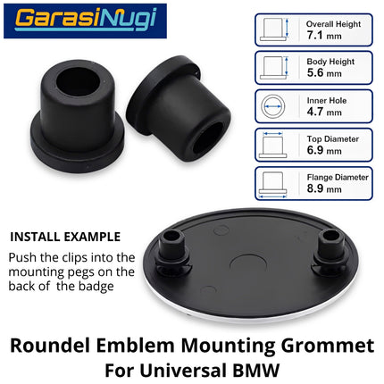 Trunk Emblem For Universal BMW Grommet Klip Karet Pelindung Logo Kap Mesin Depan