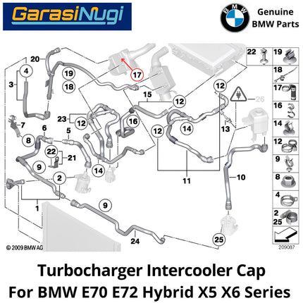 Turbocharger For BMW E70 E75 Intercooler Cap Selang Kecil Pendingin Radiator X5 X6 2007-2014