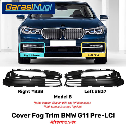 Fog Trim For BMW G11 G12 Pre-LCI Cover Chrome Lampu Kabut Grill Depan 730 750L