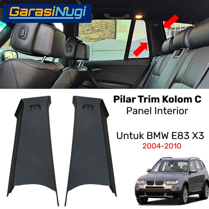 Pillar Trim Kolom C BMW E83 Panel Interior Bangku Belakang Rear Cover Gray Beige Original X3