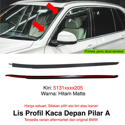 Lis Profil Kaca Depan BMW F15 F85 Drip Moulding Front Window Windshield Original Primed X5
