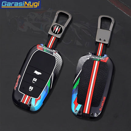 Key Case For Toyota Alphard Vellfire RAV4 Voxy Sienna Sarung Kunci Metal 3 Tombol Short Keychain