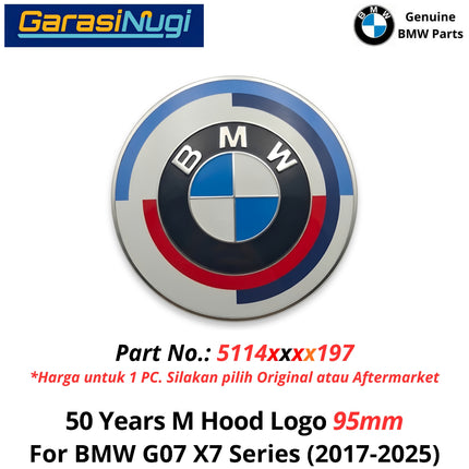 50 Years M Anniversary For BMW G07 F40 G20 F90 G30 Front Rear Emblem Logo Bagasi dan Kap Mesin X7 120 320 530