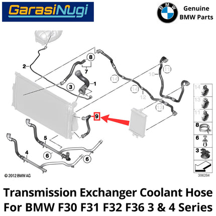 Automatic Transmission For BMW F30 F31 F32 F36 Heat Exchanger Coolant Hose Selang Pendingin Penukar Panas Transmissi Otomatis 120 335 435