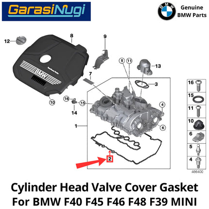 Cylinder Head For BMW F40 F45 F46 F48 MINI Valve Cover Gasket Penutup Katup Kepala Silinder 230 X1