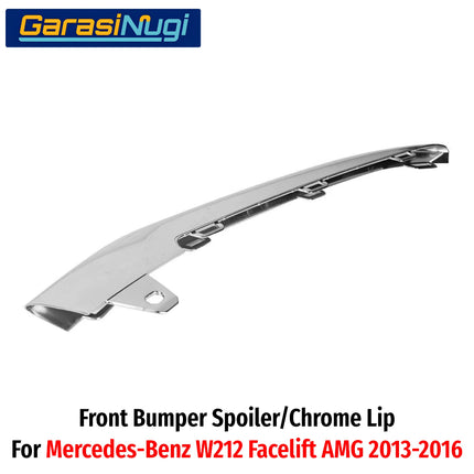 Chrome Lip Mercy W212 Facelift AMG Spoiler Trim Bumper Depan Molding Mercedes E200 E300