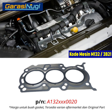 Gasket Cylinder Head Mesin M132 Smart Fortwo W451 Paking Kepala Silinder Original 1320160020 2005 - 2017