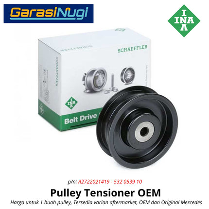 Mercedes W204 W211 W212 Tensioner Pulley Idler Atas Original Mesin M272 Polos Mercy C230 E230