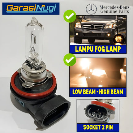 Bohlam H9 12V 65W Halogen Lampu Jauh / Kabut Original Mercedes 000000001605