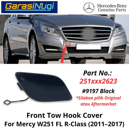 Front Bumper Mercy W251 Facelift Tow Cover Tutup Lubang Towing Bemper Depan Original Mercedes R350