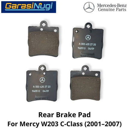 Rear Brake Pads Mercy W203 Kampas Rem 0034202720 Belakang Mercedes C200