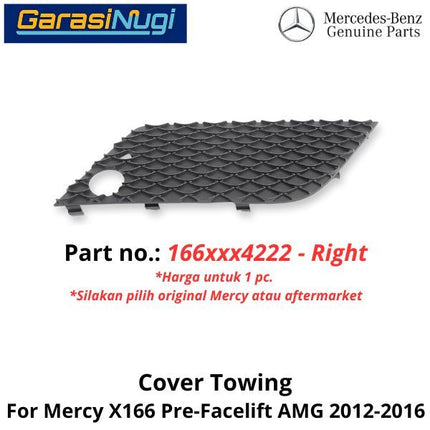 Towing Cover Mercy X166 Pre-Facelift AMG Bumper Front Penutup Lubang Derek Depan GL