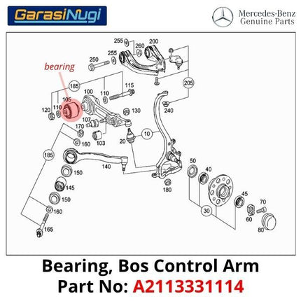 Arm Bearing Mercy W211 W204 R171 Bantalan Suspensi Belakang Bushing E240