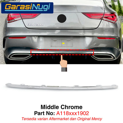 Mercedes W118 C118 X118 Garnish Moulding Bemper Belakang Rear Bumper CLA