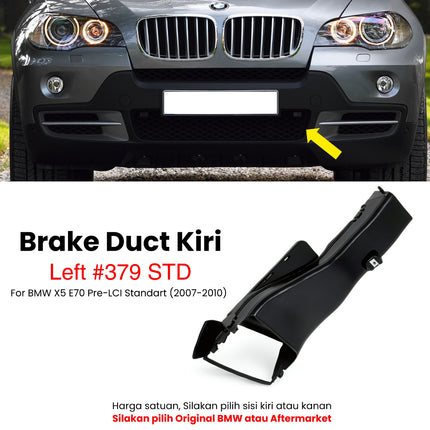 Brake Duct For BMW E70 Pre-LCI Bumper Depan Udara Rem Standart M Sport X5 2007-2010