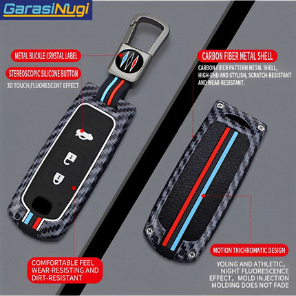 Key Case For Mazda 2 3 6 CX3 CX5 CX7 Sarung Kunci Carbon Edition Short Keychain