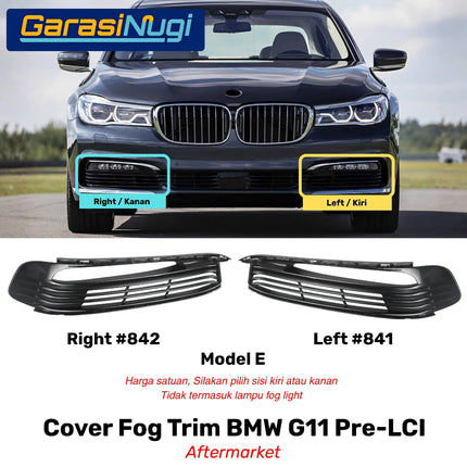 Fog Trim For BMW G11 G12 Pre-LCI Cover Chrome Lampu Kabut Grill Depan 730 750L